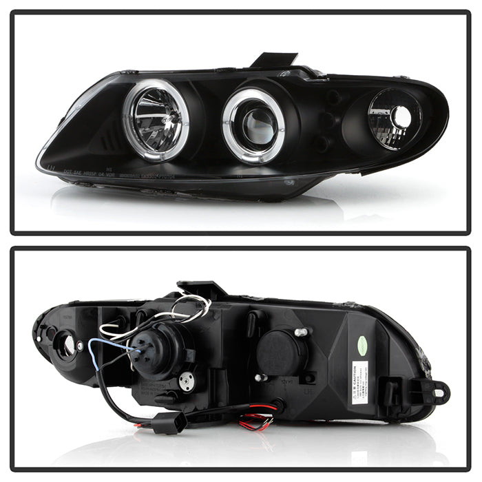 BLACK Spyder Pontiac GTO 04-06 Projector Headlights Halo LED