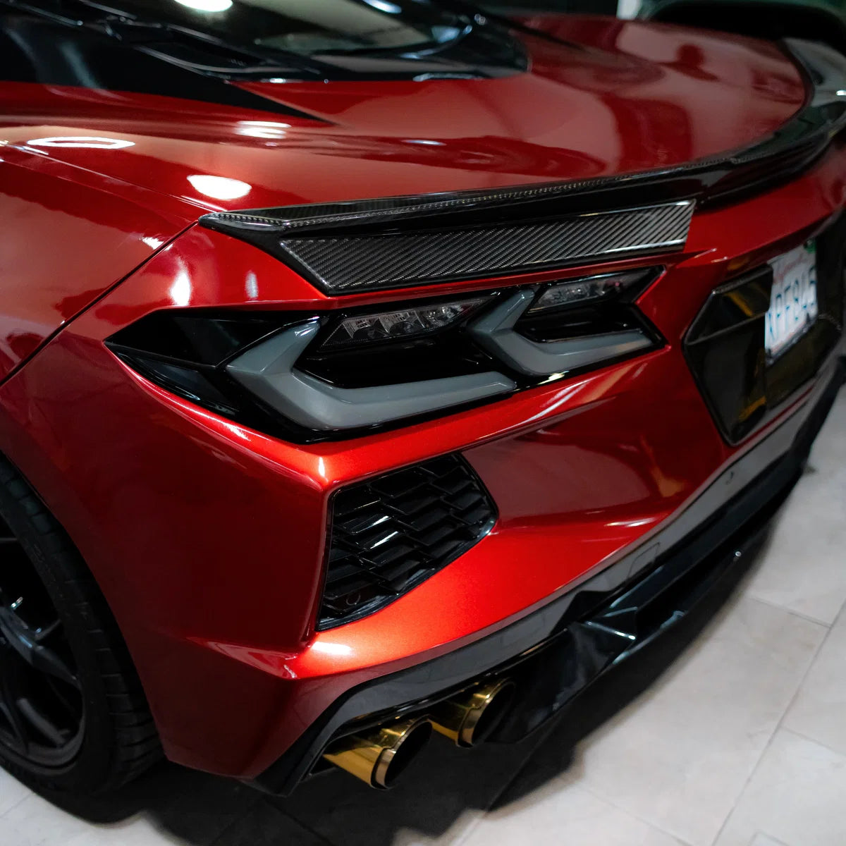 2020-2026 Corvette C8 Euro Smoke Style LED Taillights Amber Sequential Pair