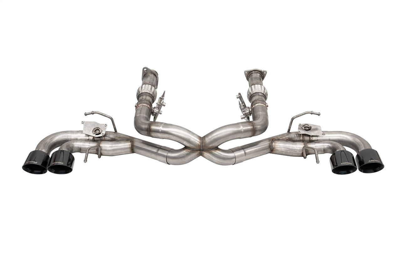 Corsa 2020-2024 Corvette C8 3in Valved Cat-Back 4.5in Blk Quad Tips - Fits Factory NPP Exhaust