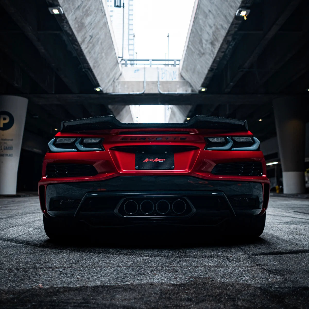 2020-2026 Corvette C8 Euro Smoke Style LED Taillights Amber Sequential Pair