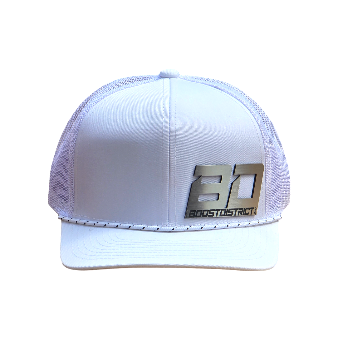 BoostDistrict white Curve Bill Hat