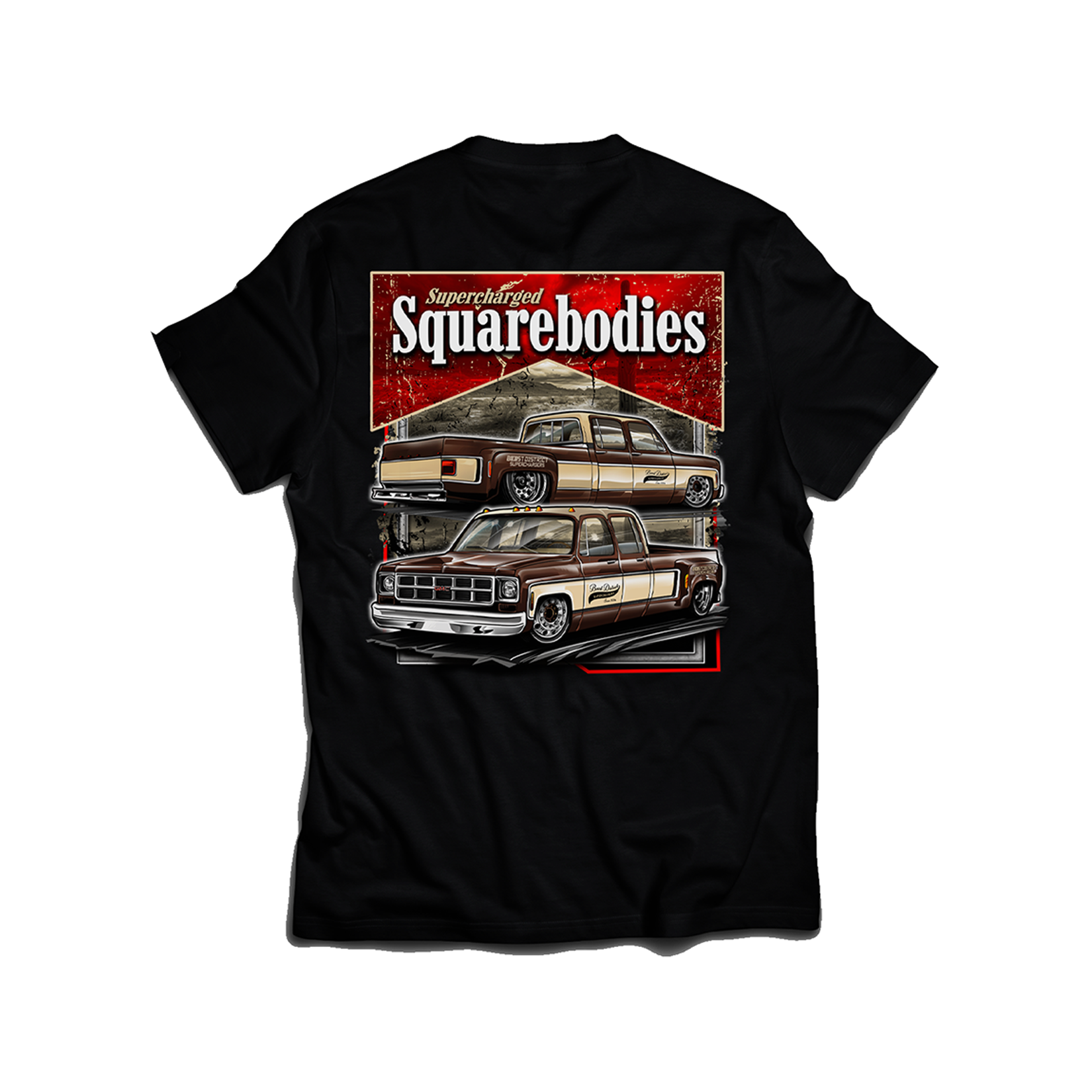 "Supercharged Squarebodies" Boost District T-Shirt