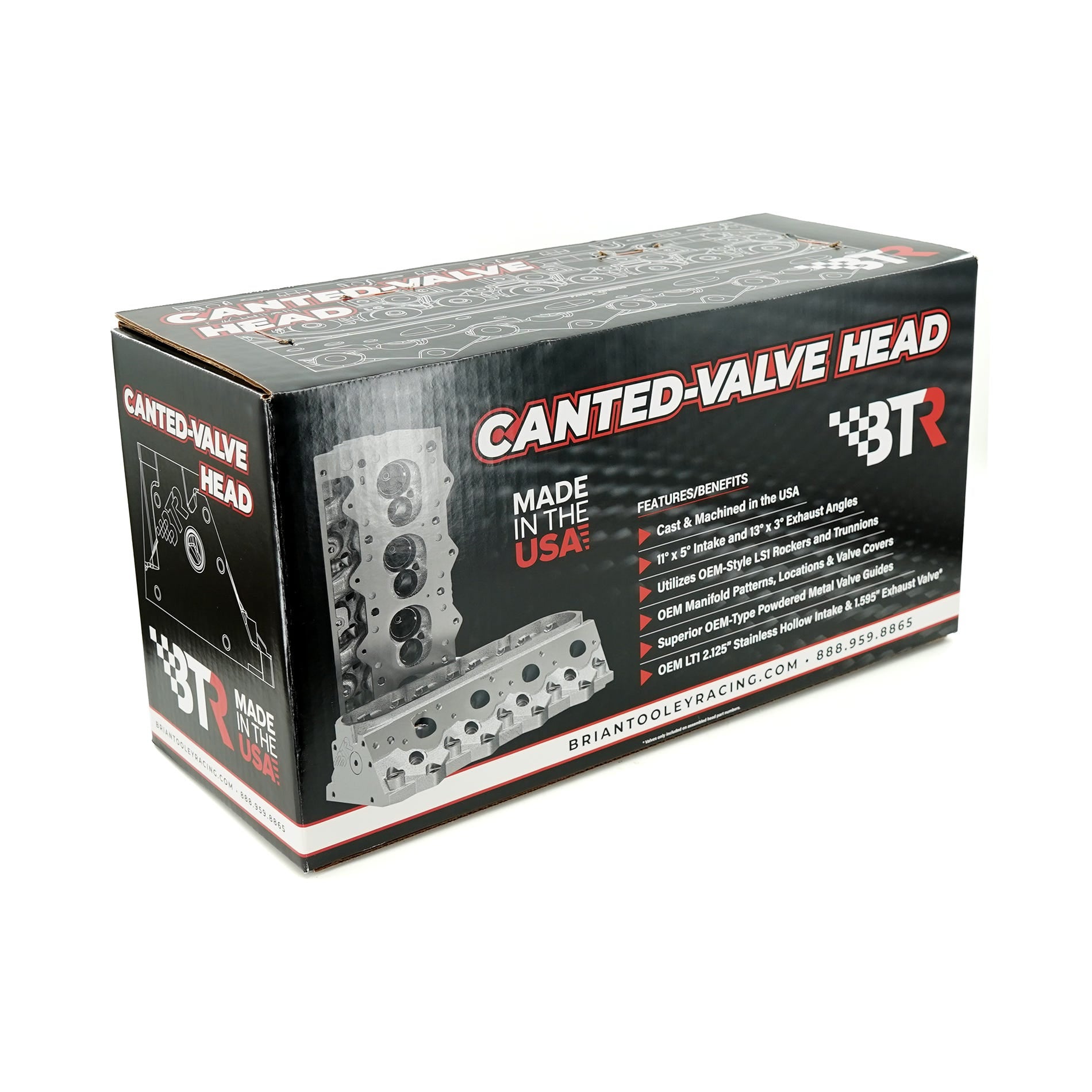 BTR CANTED VALVE LS CYLINDER HEAD - LS3 6 BOLT CNC PORTED - BTR-CVH3C-6A