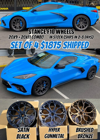 Stance SF10 20/20" Matte Black Wheels C8 Corvette 2020+